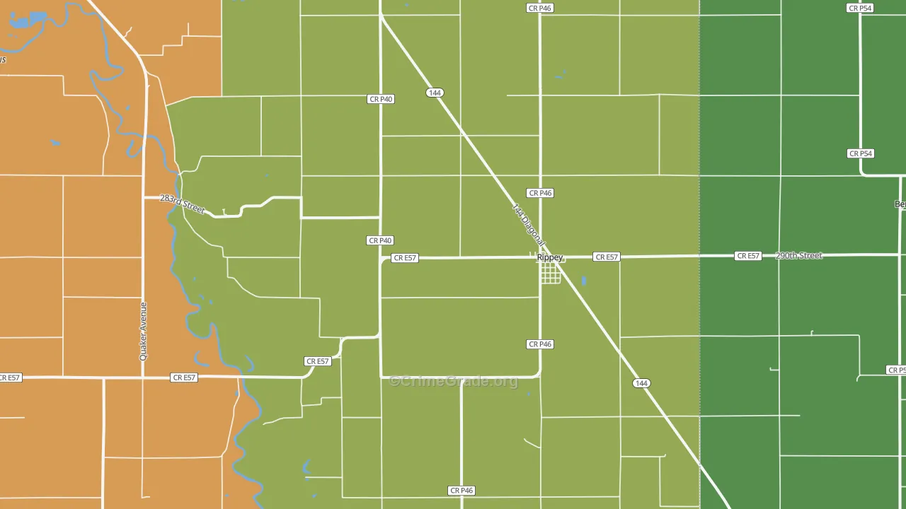 Rippey, IA Map of Theft Rates