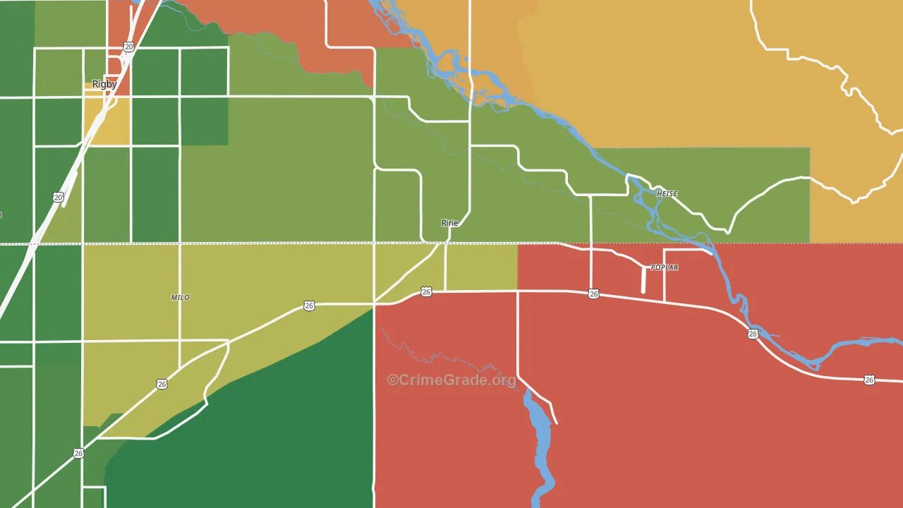Ririe, ID Map of Theft Rates