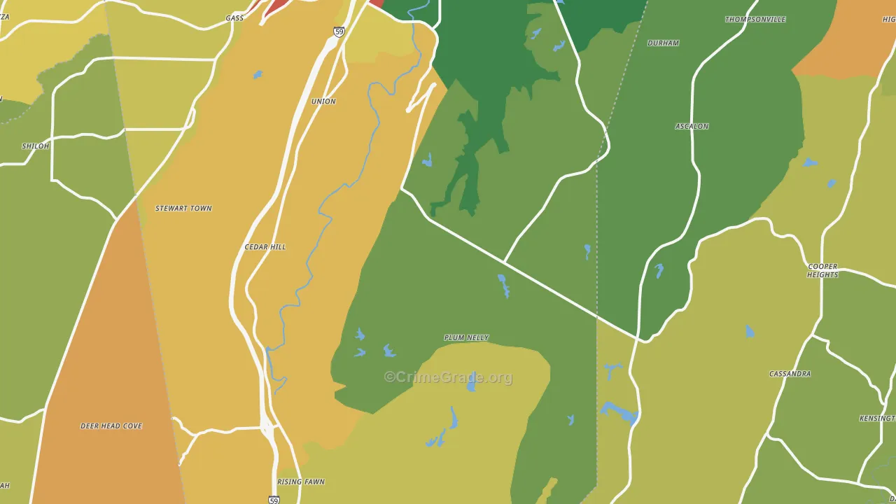 Rising Fawn, GA Map of Theft Rates