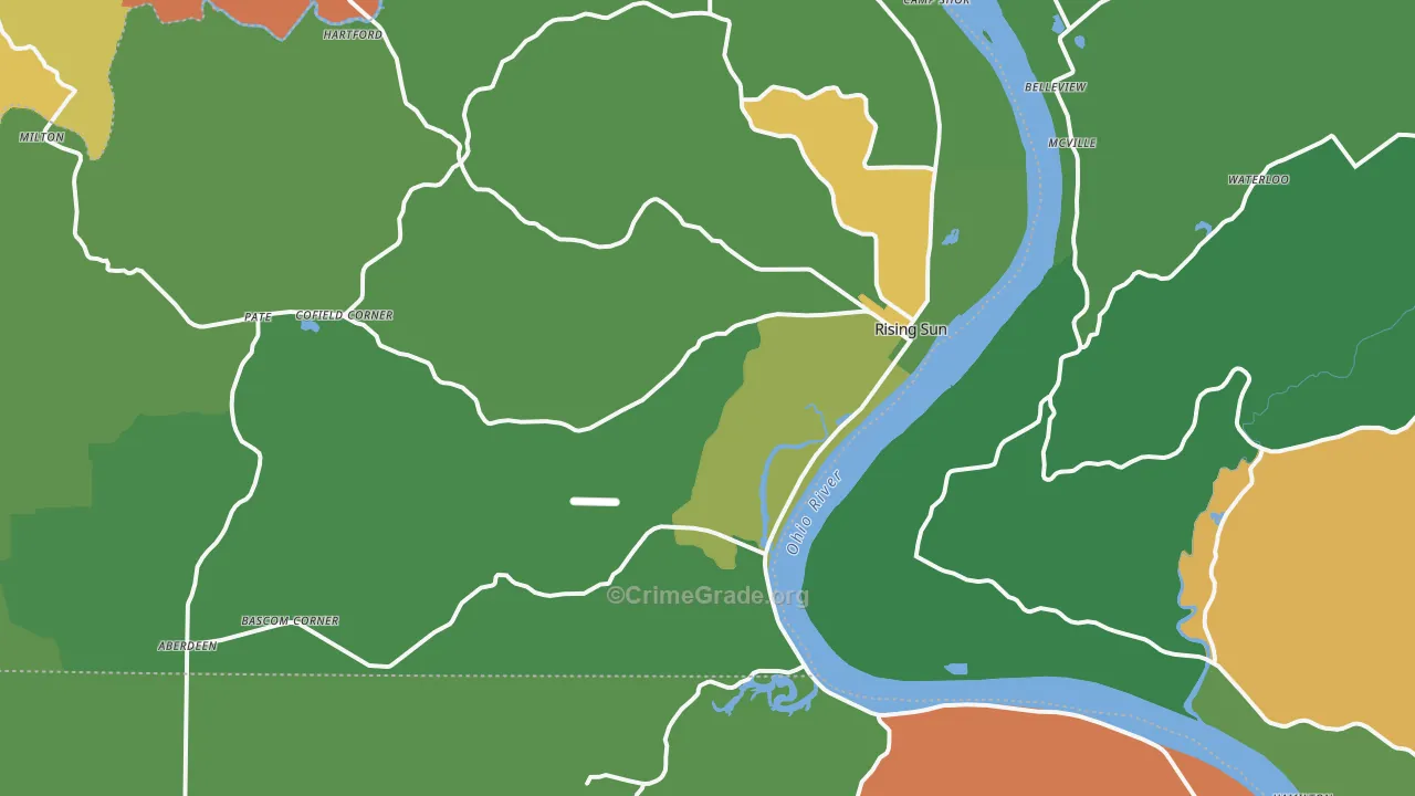 Rising Sun, IN Map of Theft Rates