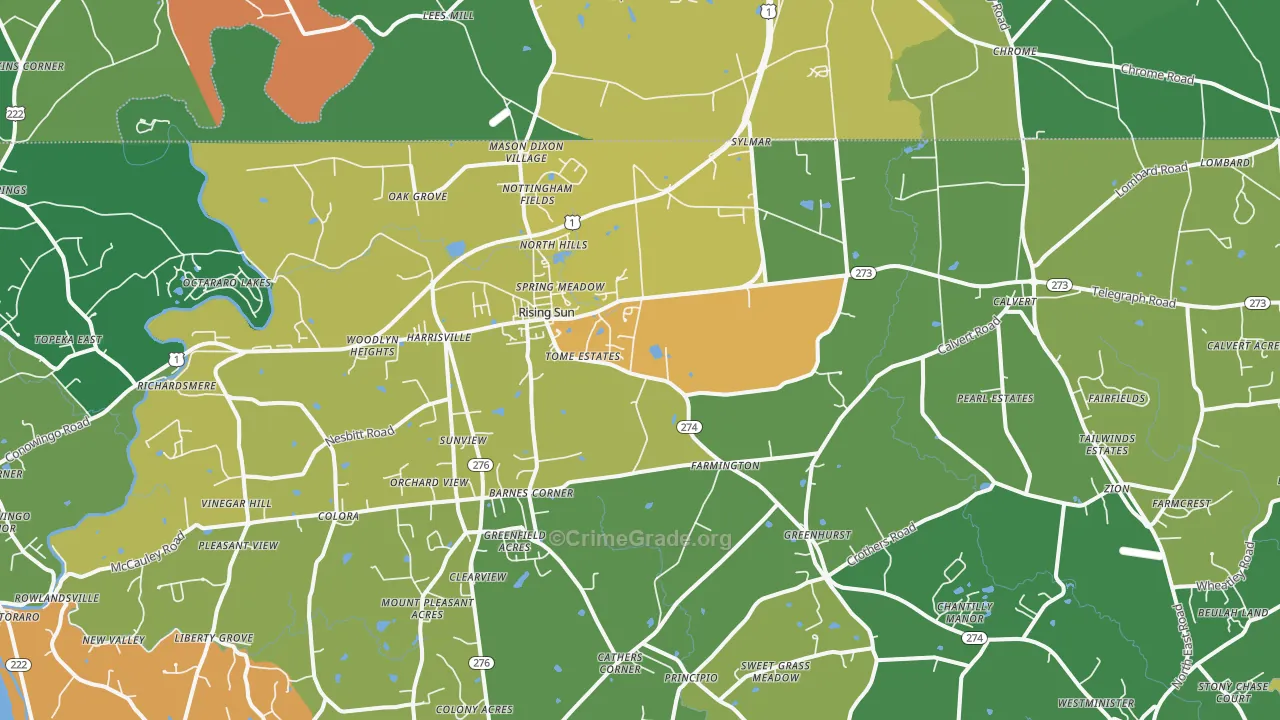 Rising Sun, MD Map of Theft Rates