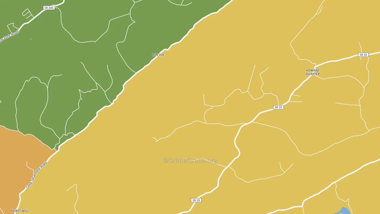 Ritchie, TN Map of Theft Rates