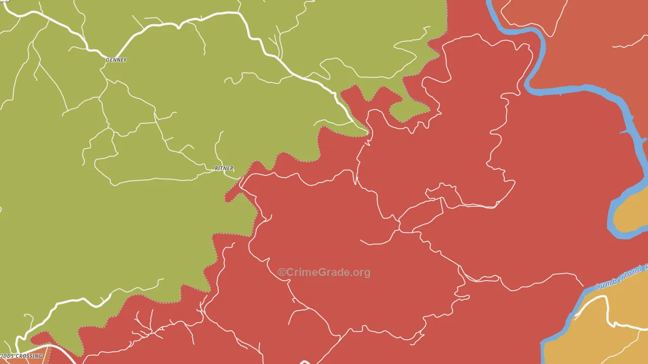 Ritner, KY Map of Theft Rates