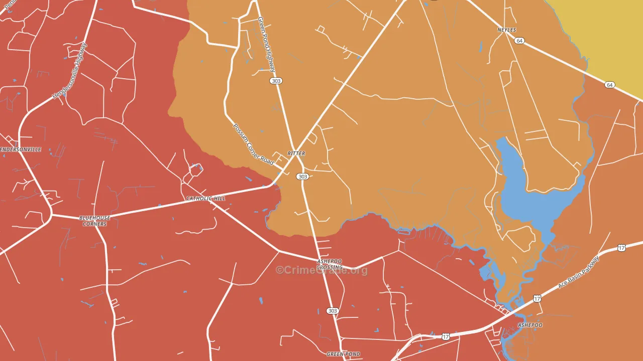 Ritter, SC Map of Theft Rates