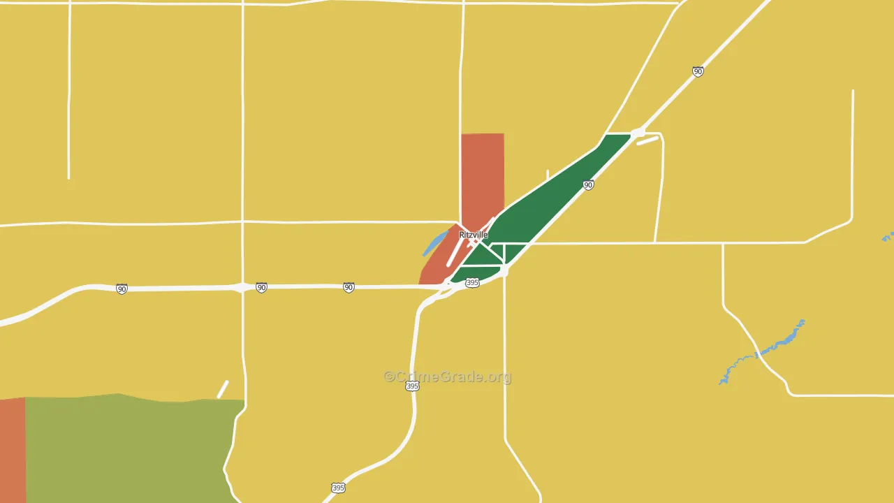 Ritzville, WA Map of Theft Rates