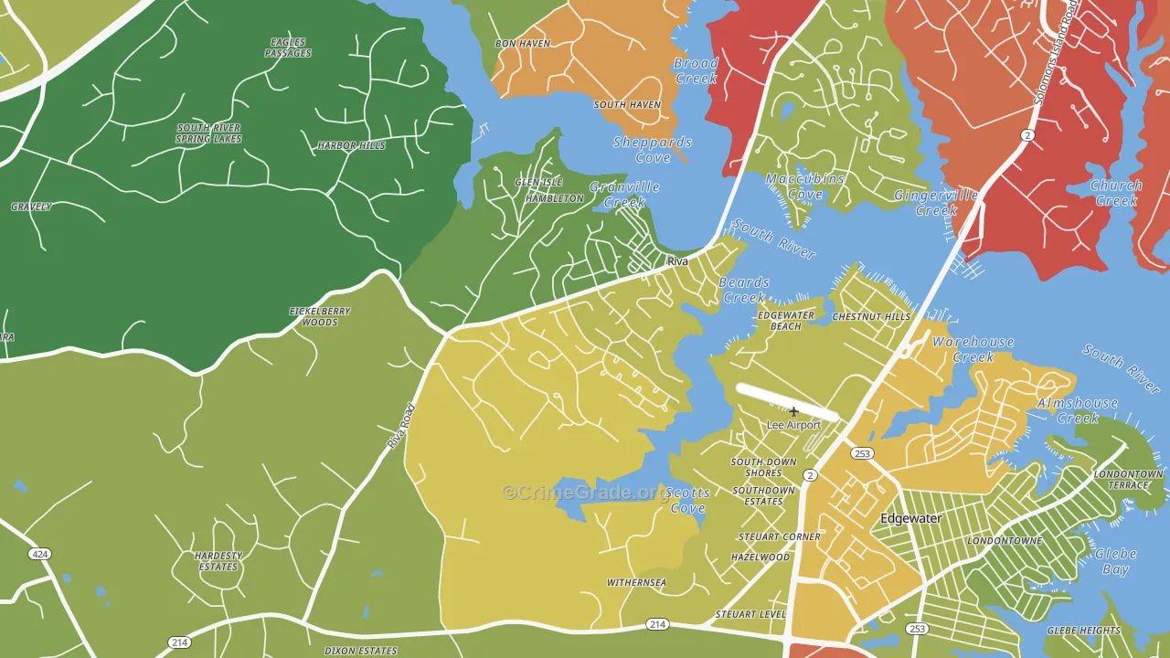 Riva, MD Map of Theft Rates