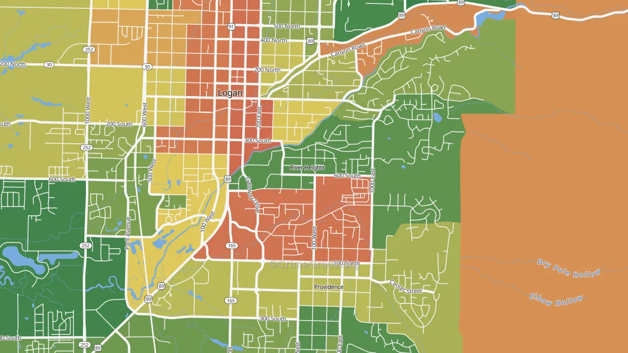 River Heights, UT Map of Theft Rates