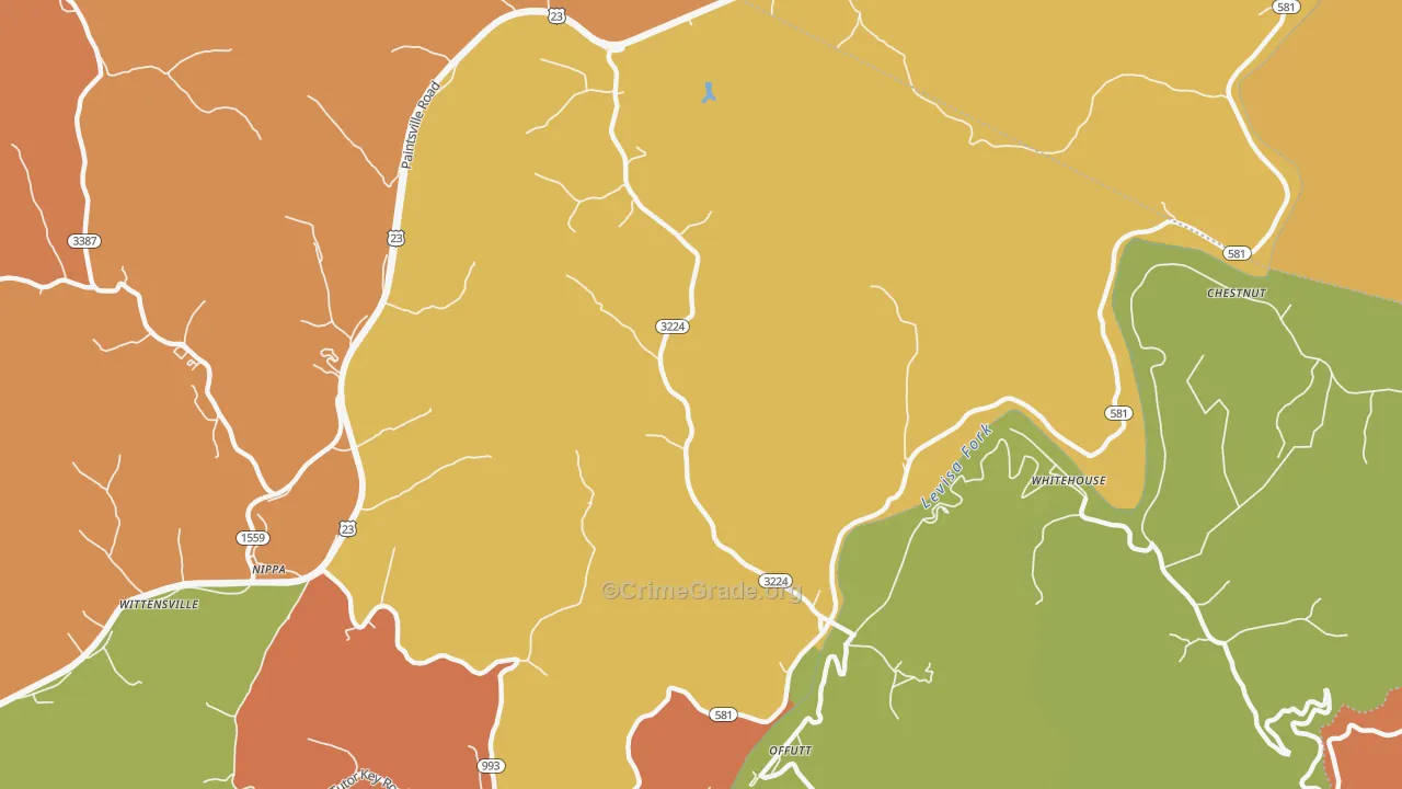 River, KY Map of Theft Rates