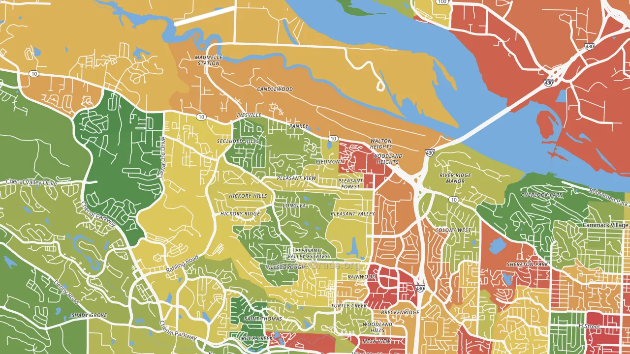 River Mountain, Little Rock, AR Map of Theft Rates