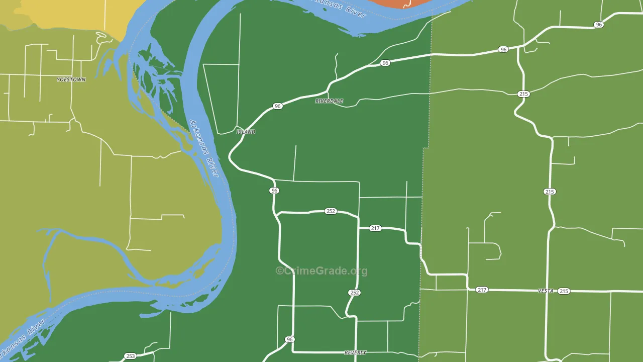Riverdale, AR Map of Theft Rates