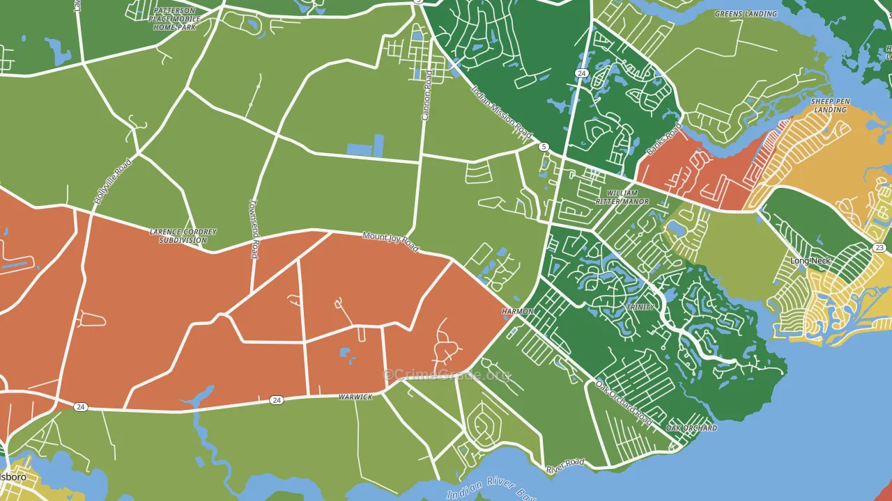 Riverdale, DE Map of Theft Rates