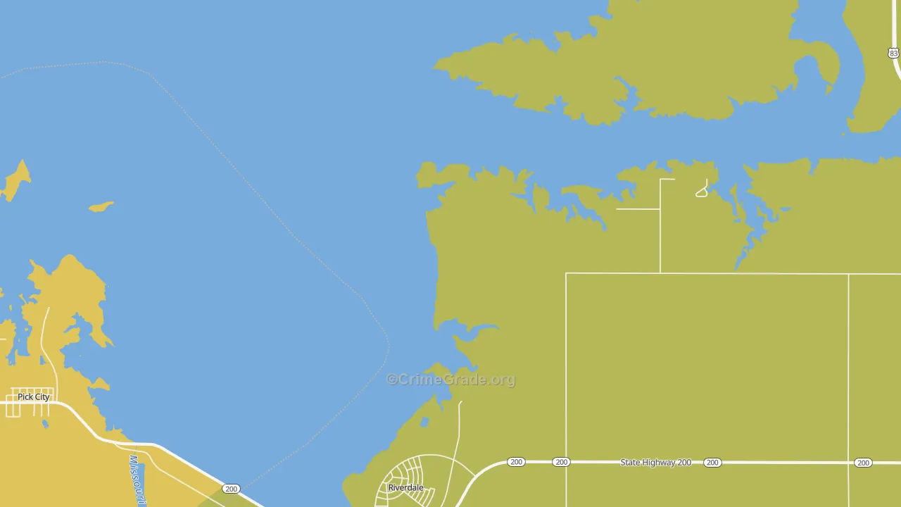 Riverdale, ND Map of Theft Rates