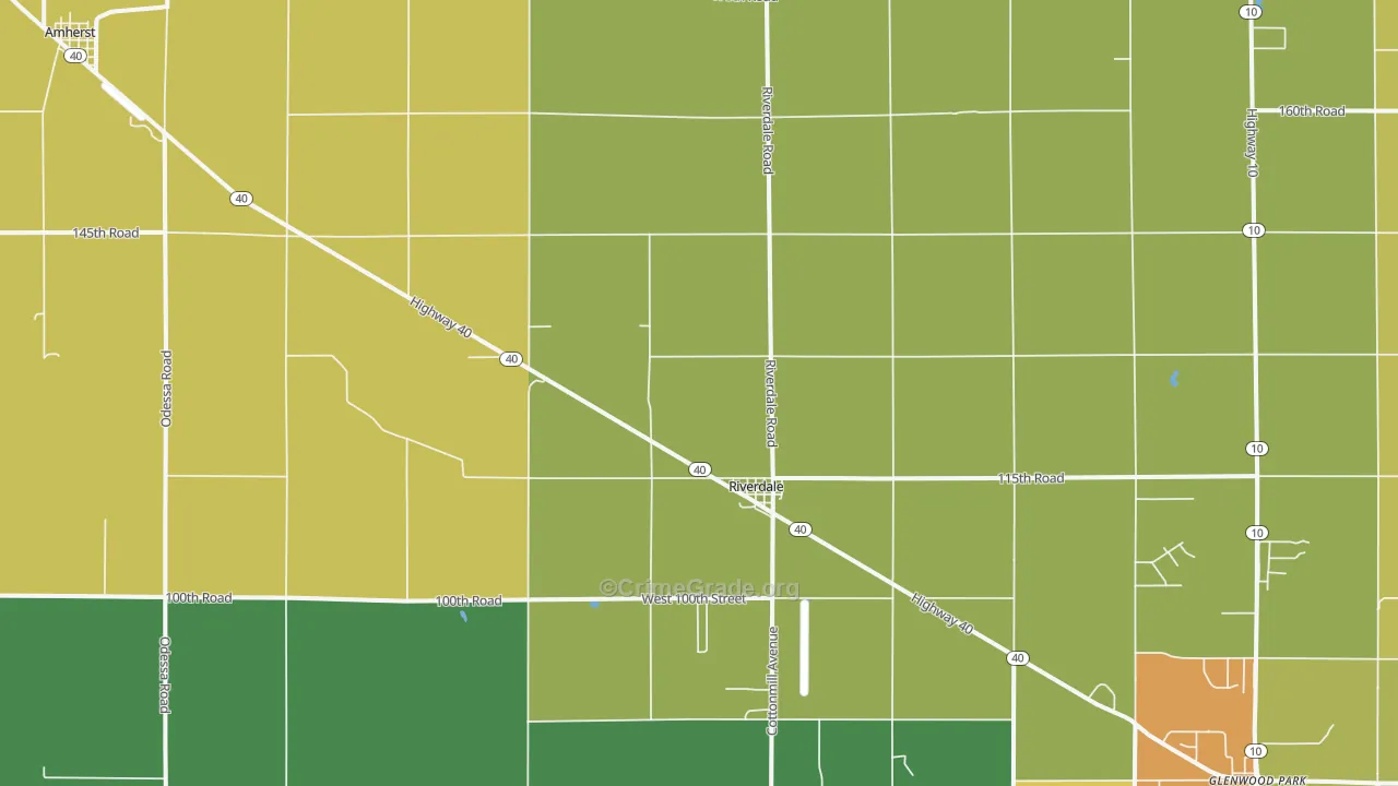 Riverdale, NE Map of Theft Rates