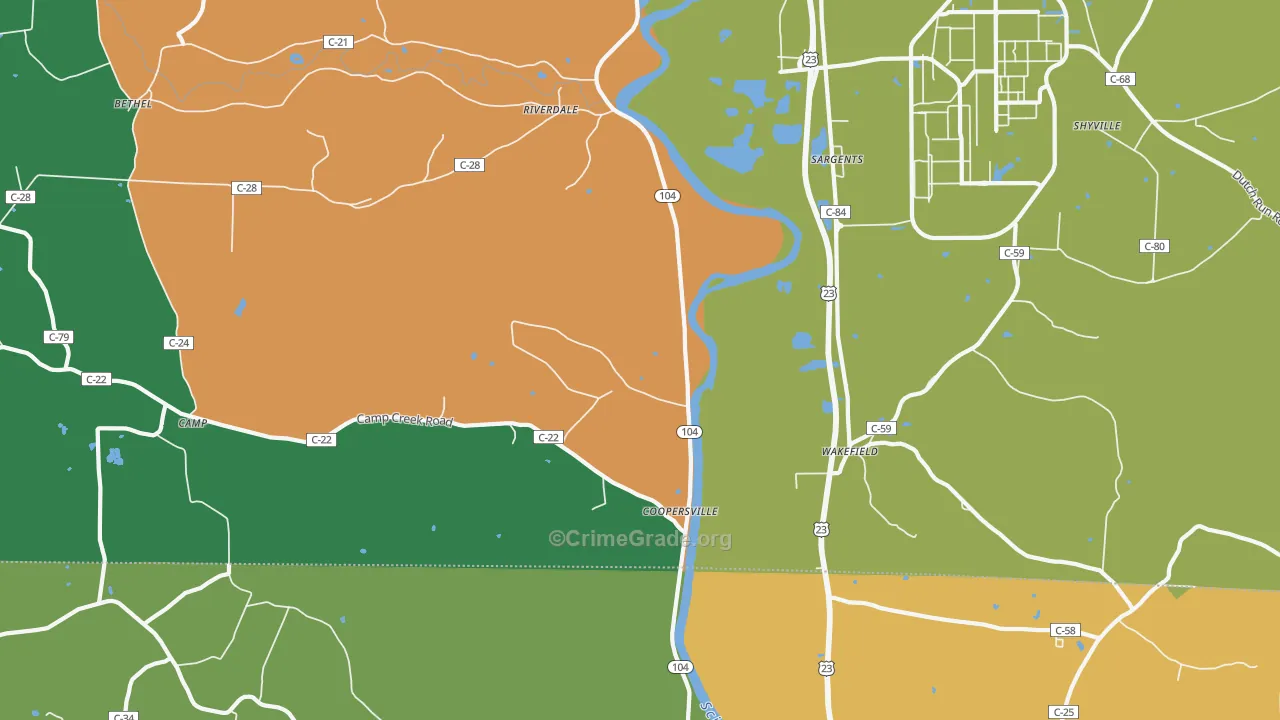 Riverdale, OH Map of Theft Rates