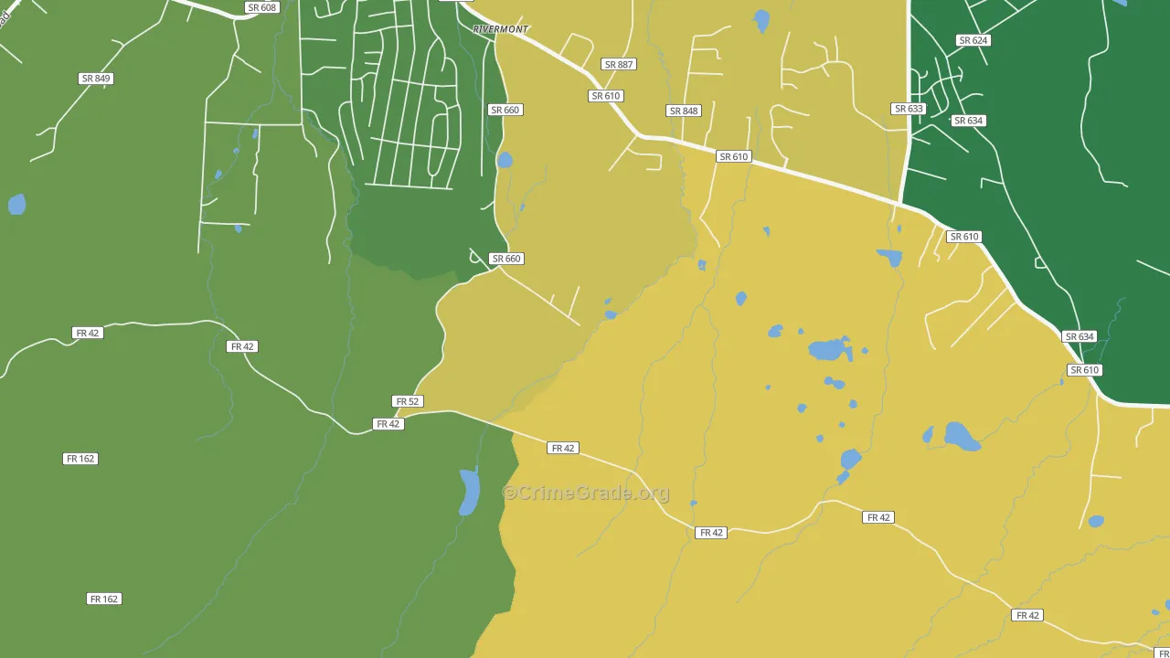 Rivermont, VA Map of Theft Rates