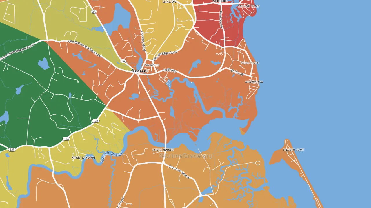 Rivermoor, MA Map of Theft Rates
