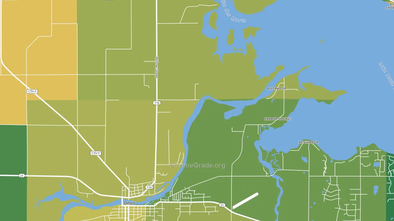Rivermoor, WI Map of Theft Rates
