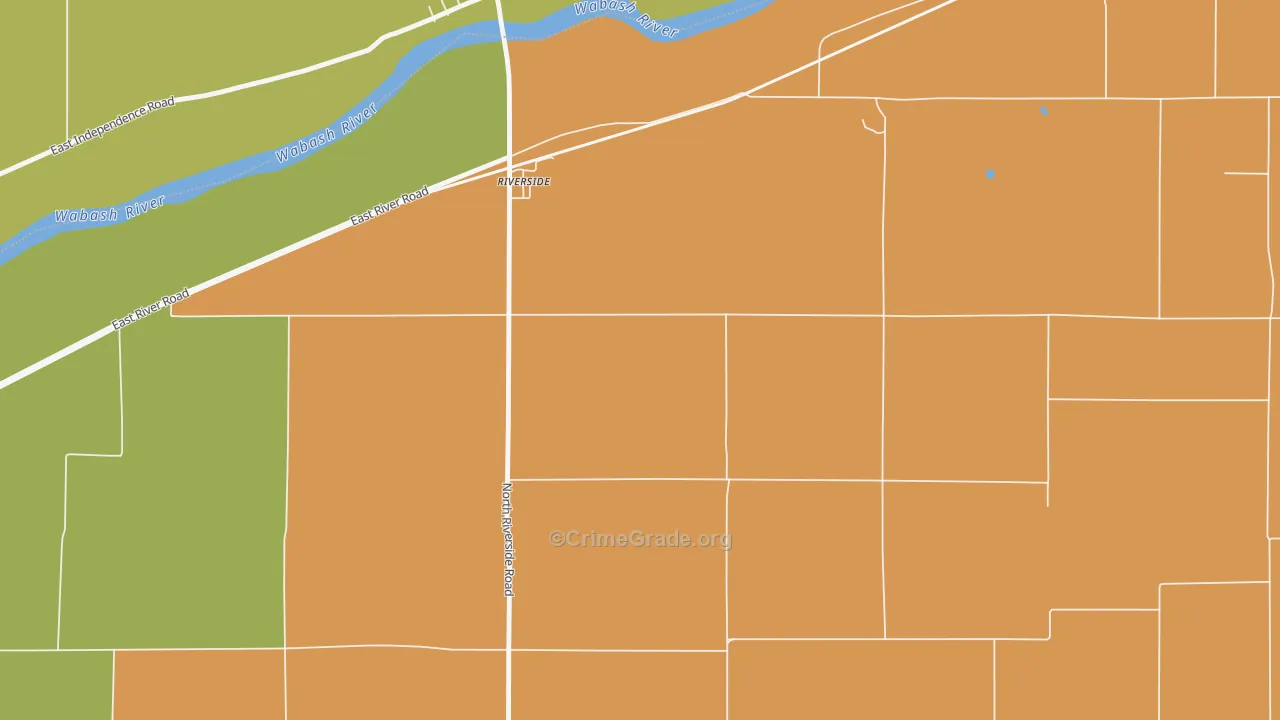 Riverside, IN Map of Theft Rates
