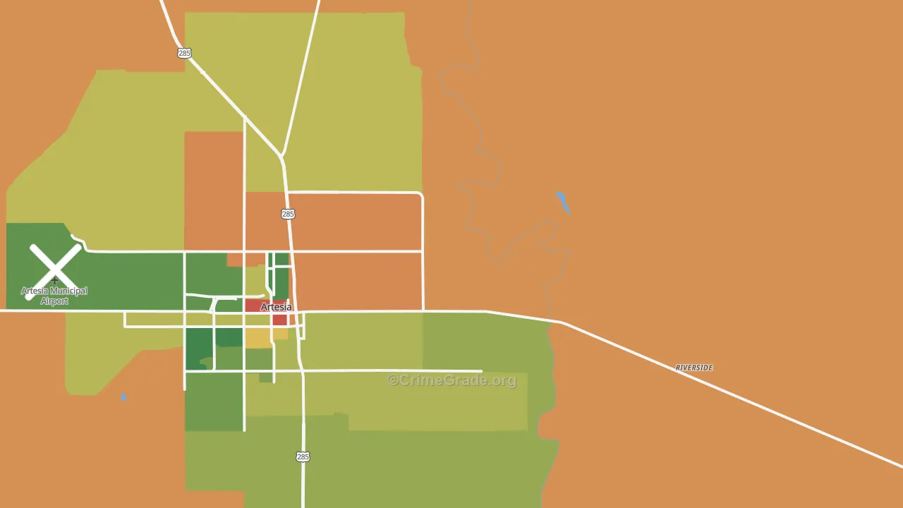 Riverside, NM Map of Theft Rates