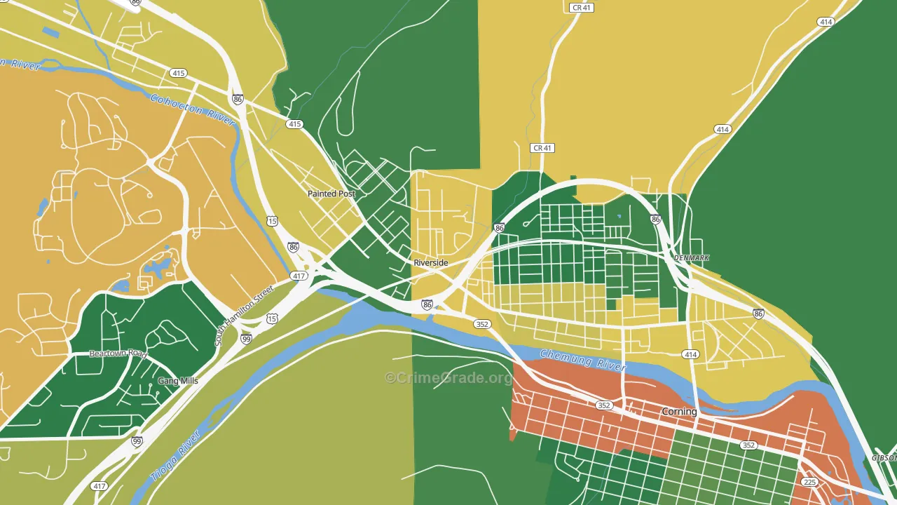 Riverside, NY Map of Theft Rates