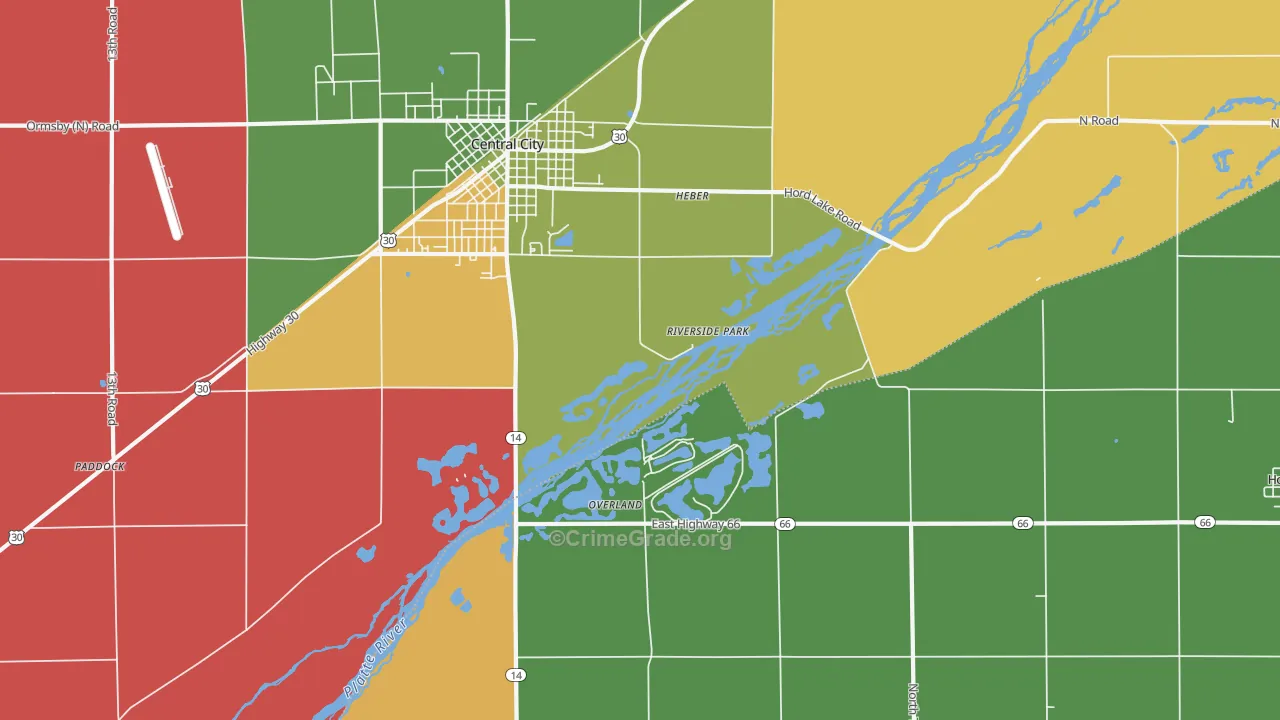 Riverside Park, NE Map of Theft Rates