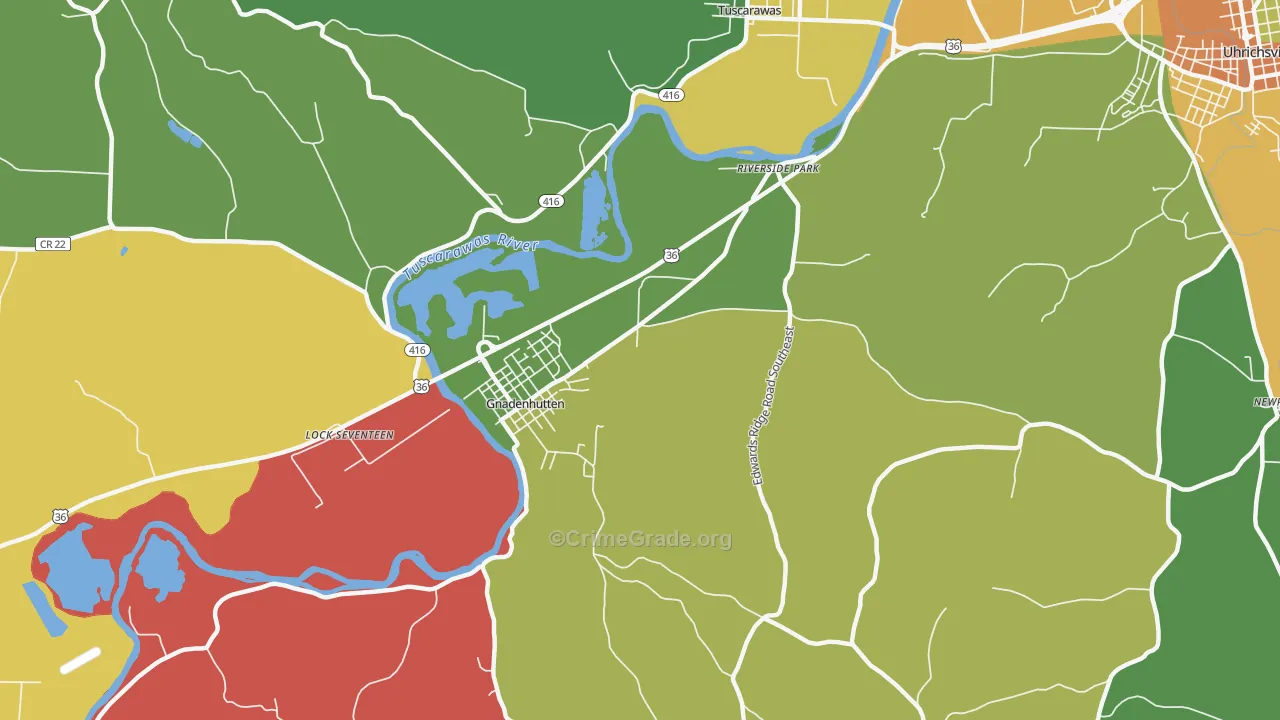 Riverside Park, OH Map of Theft Rates