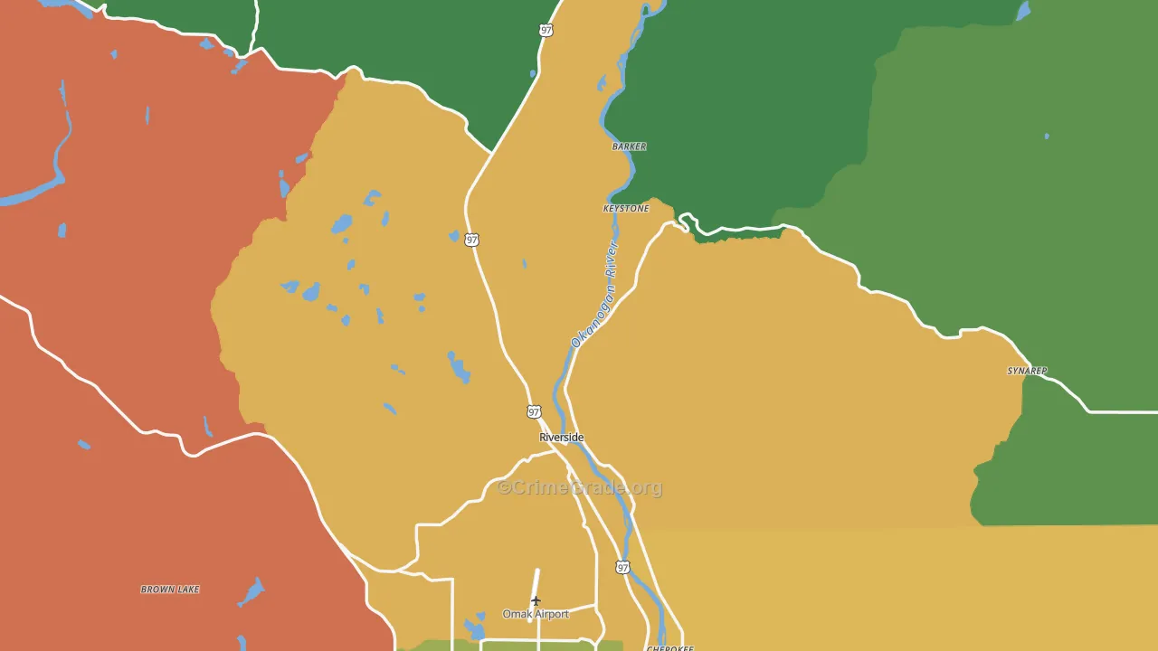 Riverside, WA Map of Theft Rates