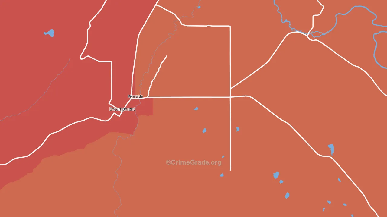 Riverside, WY Map of Theft Rates
