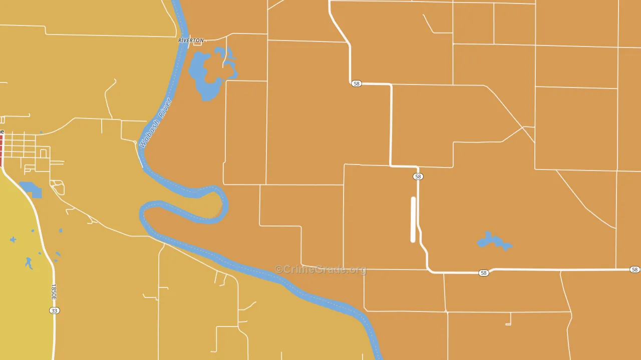Riverton, IN Map of Theft Rates