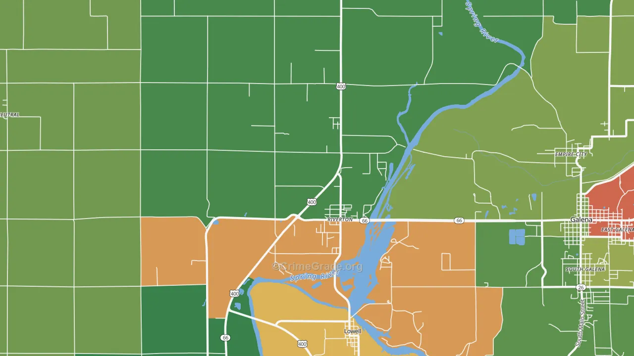 Riverton, KS Map of Theft Rates