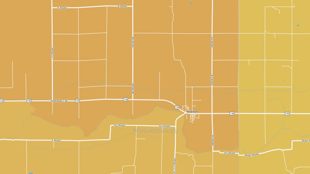 Riverton, NE Map of Theft Rates