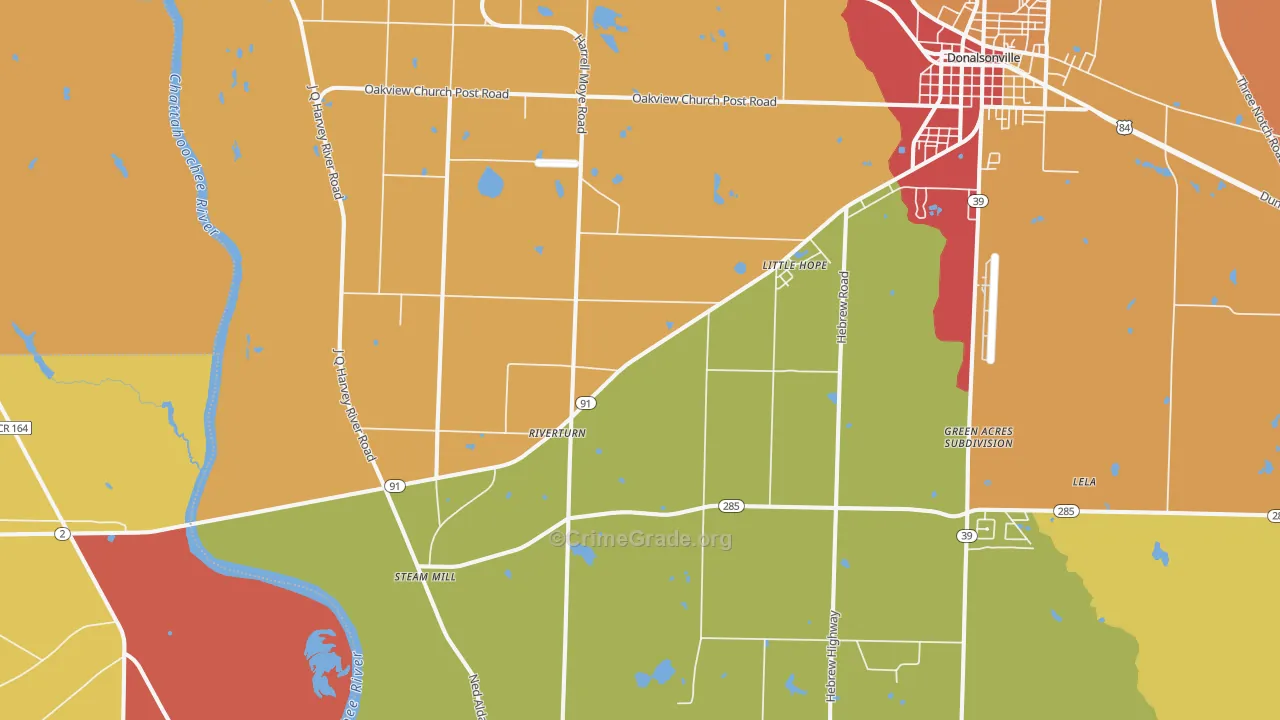 Riverturn, GA Map of Theft Rates