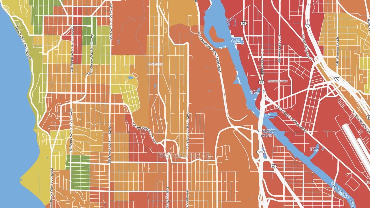 Riverview, Seattle, WA Map of Theft Rates