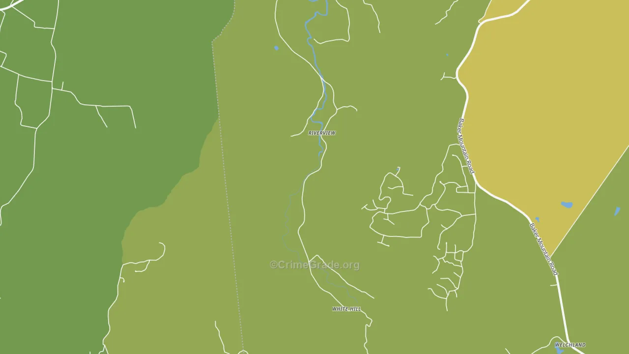 Riverview, TN Map of Theft Rates