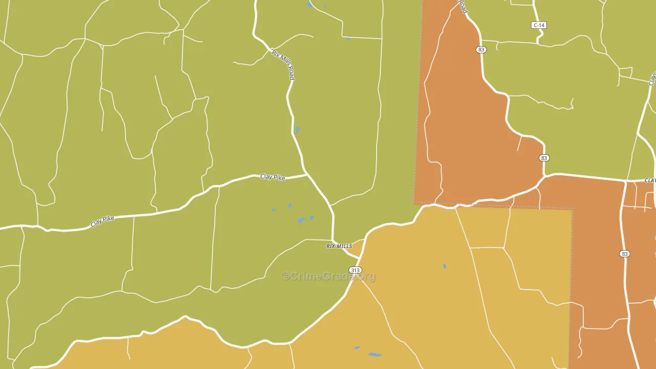 Rix Mills, OH Map of Theft Rates