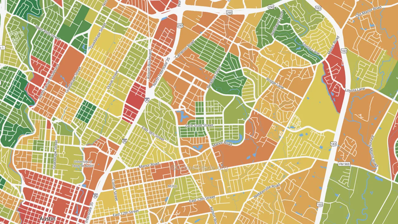 Rmma, Austin, TX Map of Theft Rates