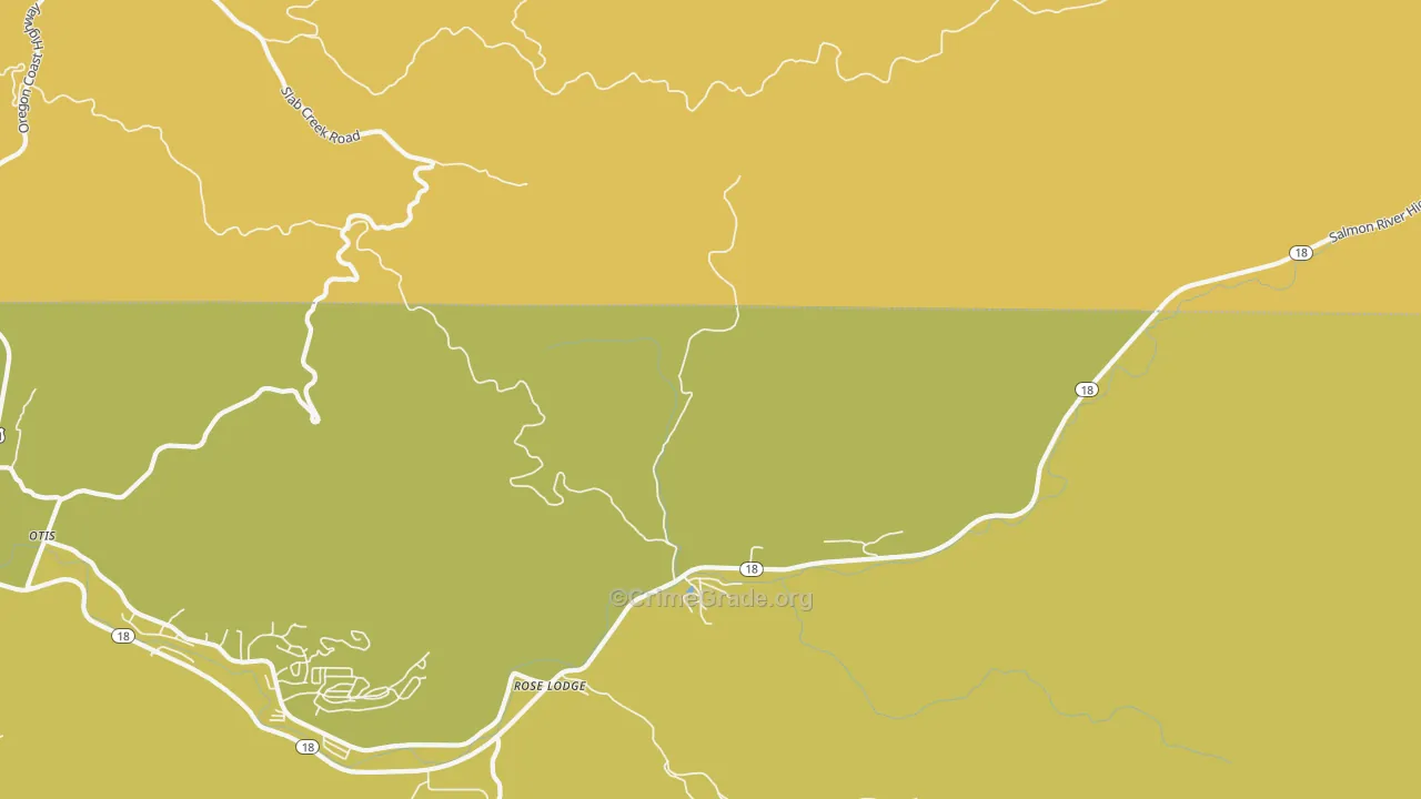 Roads End, OR Map of Theft Rates