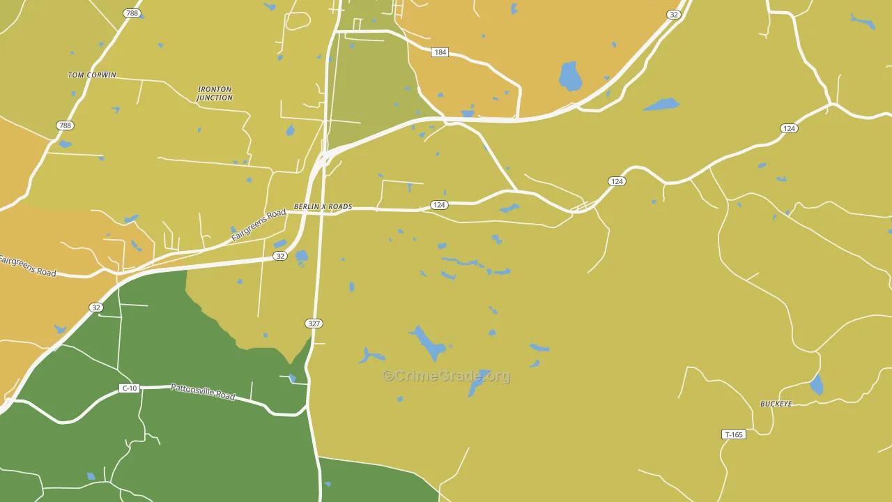 Roads, OH Map of Theft Rates