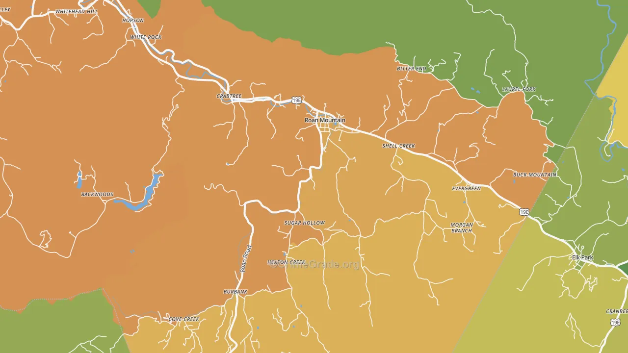 Roan Mountain, TN Map of Theft Rates