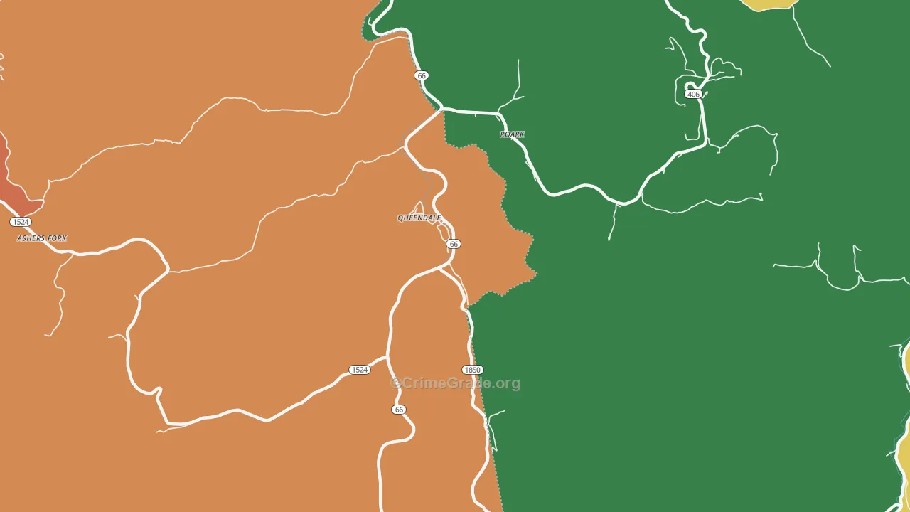 Roark, KY Map of Theft Rates