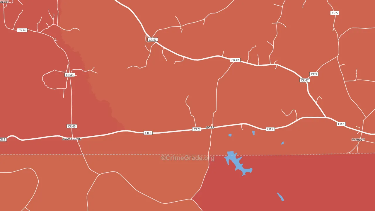 Roba, AL Map of Theft Rates