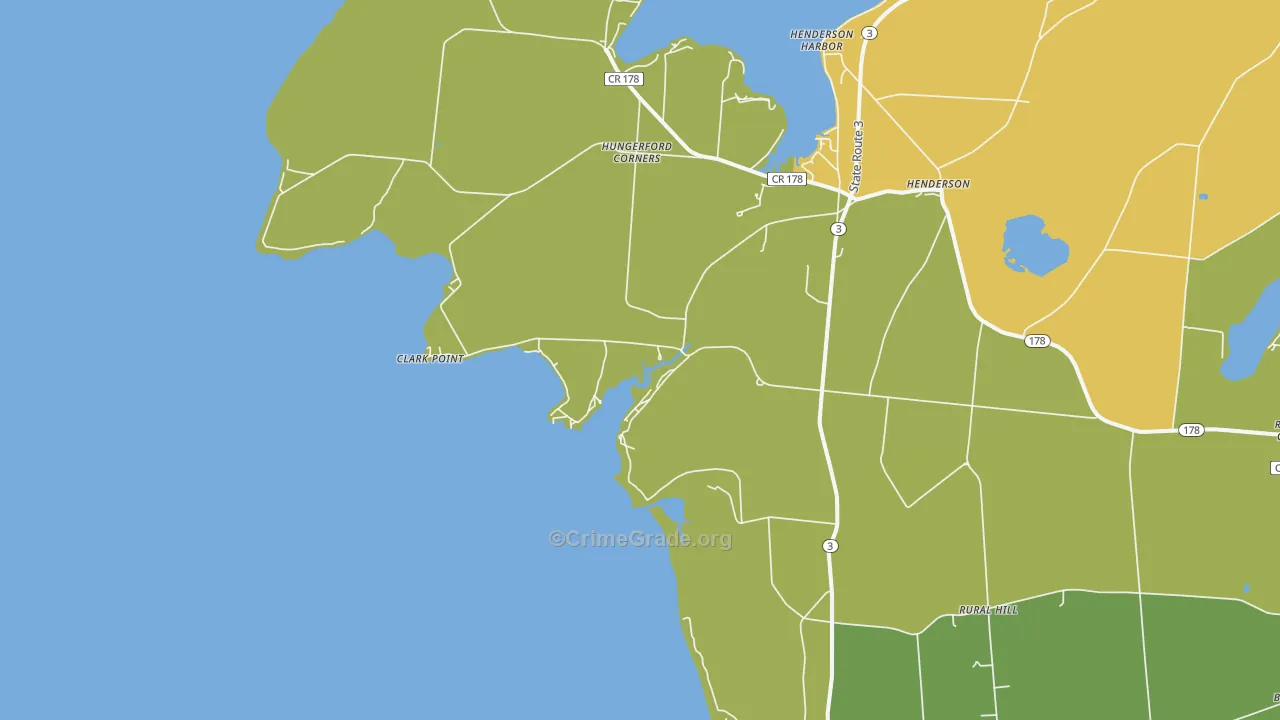 Roberts Corner, NY Map of Theft Rates