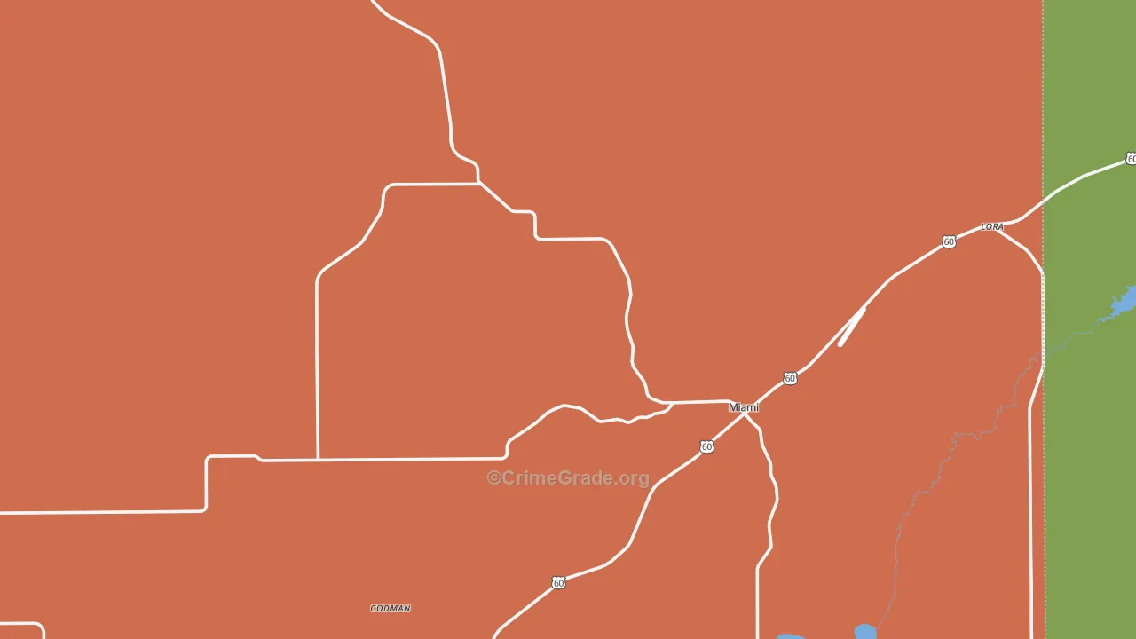Roberts County, TX Map of Theft Rates