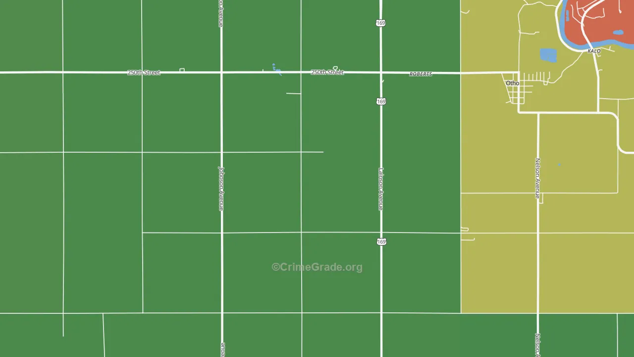 Roberts, IA Map of Theft Rates