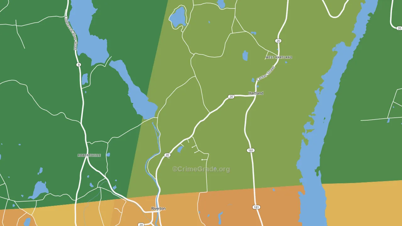Robertsville, CT Map of Theft Rates