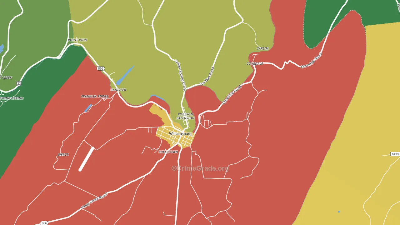 Robeson Extension, PA Map of Theft Rates