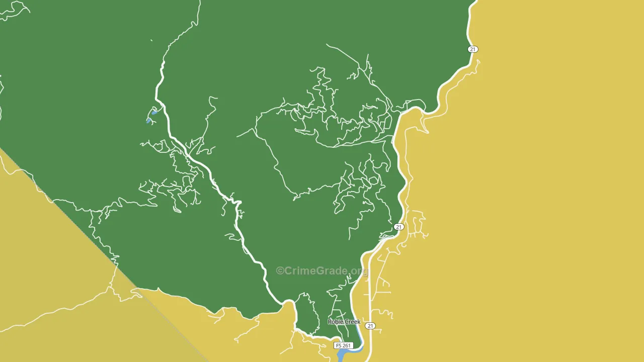 Robie Creek, ID Map of Theft Rates
