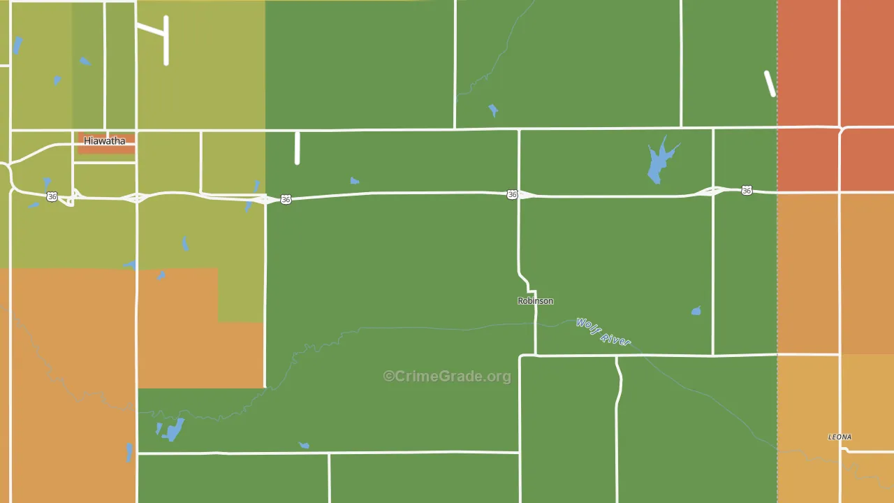 Robinson, KS Map of Theft Rates