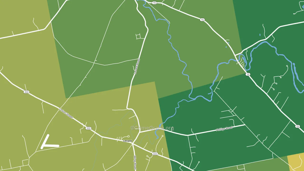 Robyville, ME Map of Theft Rates
