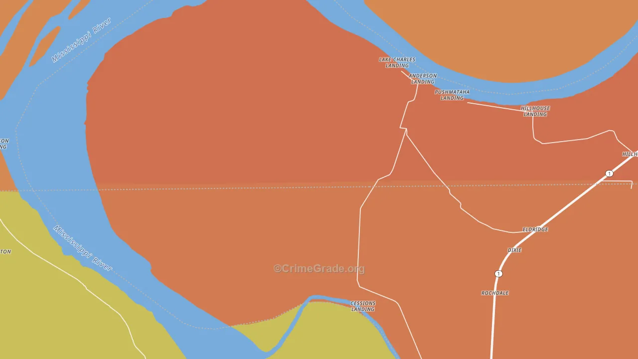Rochdale, MS Map of Theft Rates